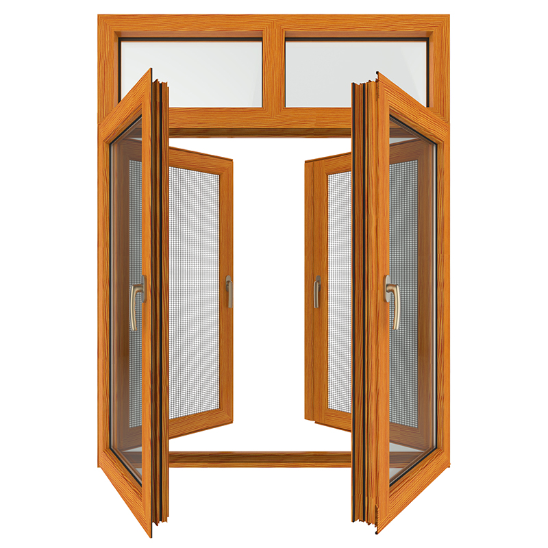 نافذة بابية زجاجية من الألومنيوم مع قفل مقبض
