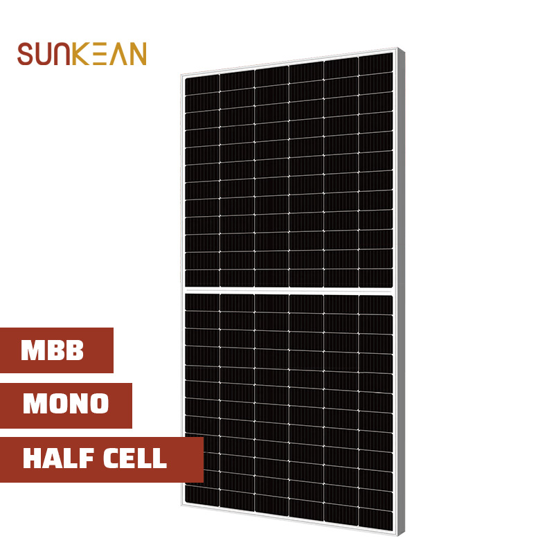 نصف مقطوعة 550 واط لوحة شمسية MBB Perc 144 خلية حجم خلية 182 مم وحدات أحادية البلورية
