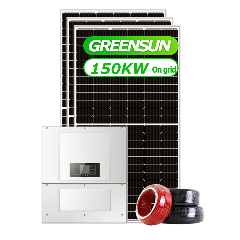 150 KW Solar Kit محطة الطاقة الشمسية 150 KW نظام الطاقة الشمسية على الشبكة للتطبيقات التجارية
