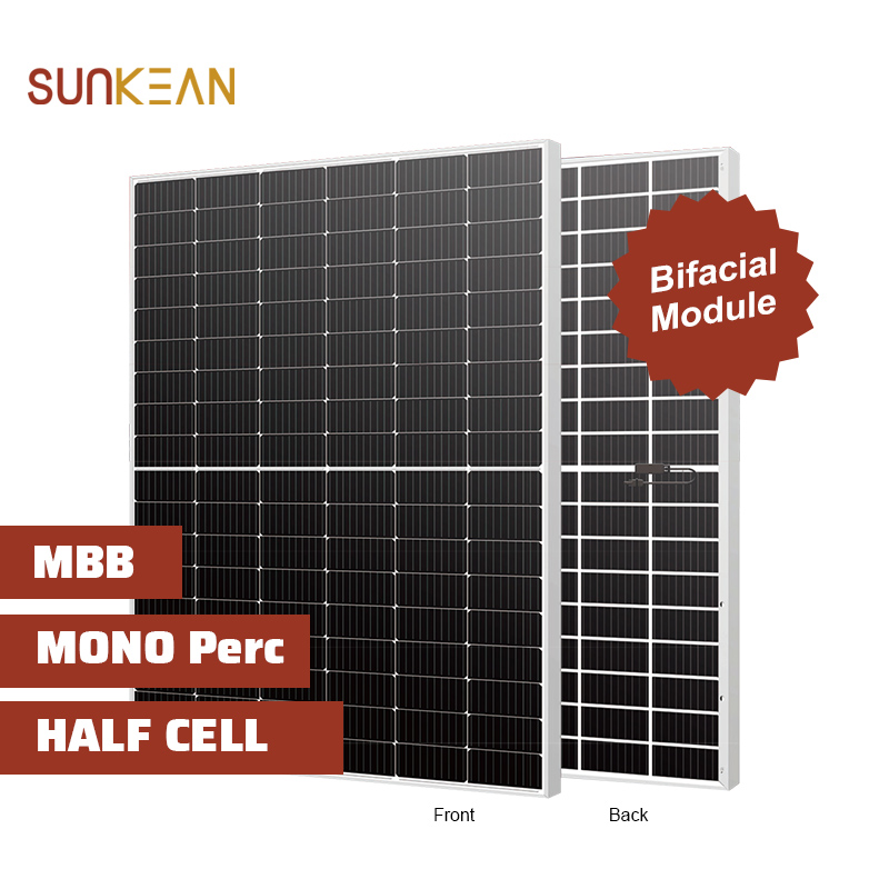 390 ~ 410W Bifacial أحادية عالية الكفاءة نصف مقطوعة الألواح الشمسية بحجم خلية 182 مم