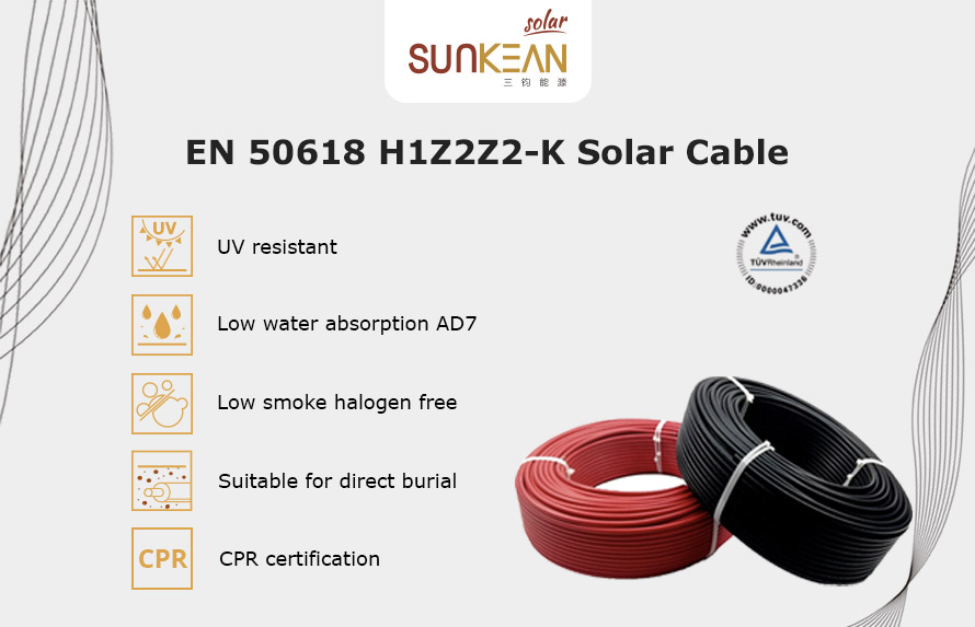 الكابلات الشمسية المقاومة للحريق CPR H1Z2Z2-K