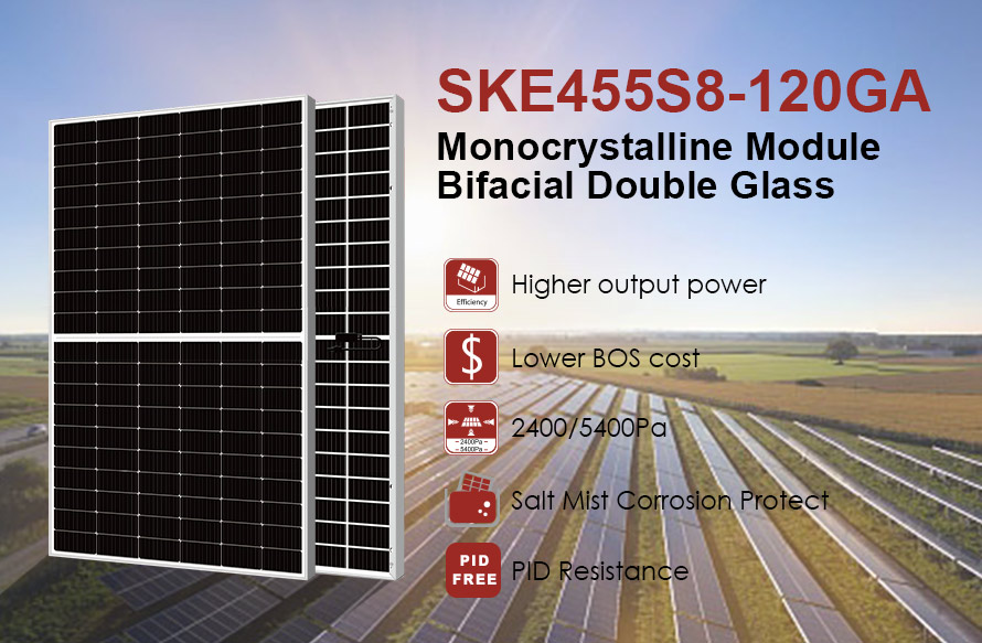 182mm 455W MBB لوحة شمسية زجاجية مزدوجة