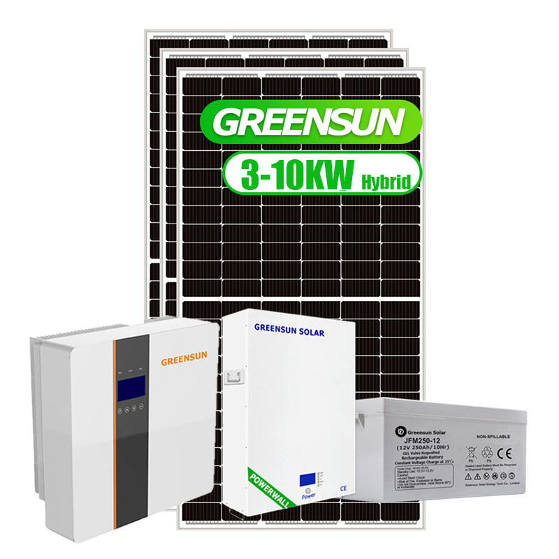 5kw 6kw نظام الألواح الشمسية الهجين أحادي الطور للمنزل مع بطارية ليثيوم
