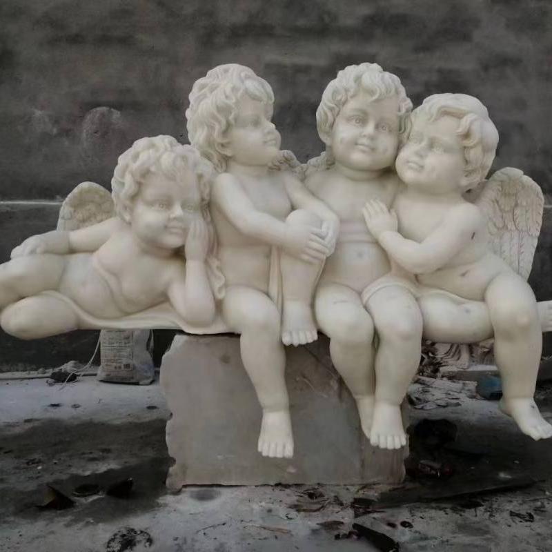 تمثال ملاك الطفل الرخامي
