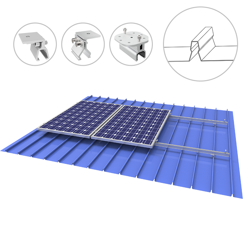 نظام أرفف تركيب الطاقة الشمسية على السقف المعدني Klip-Lok
