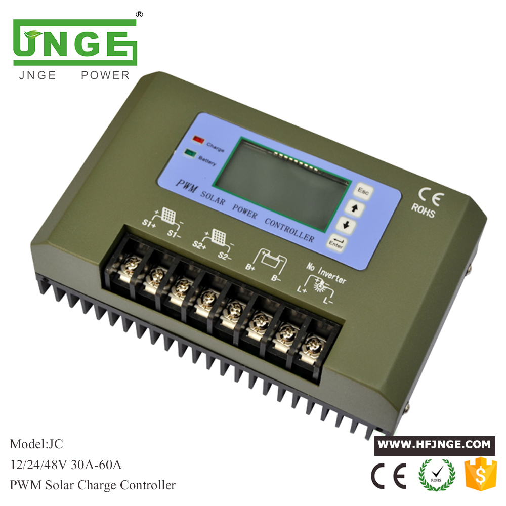 جهاز التحكم بالشحن بالطاقة الشمسية JC-S PWM 30A / 40A / 50A / 60A مع شاشة LCD
