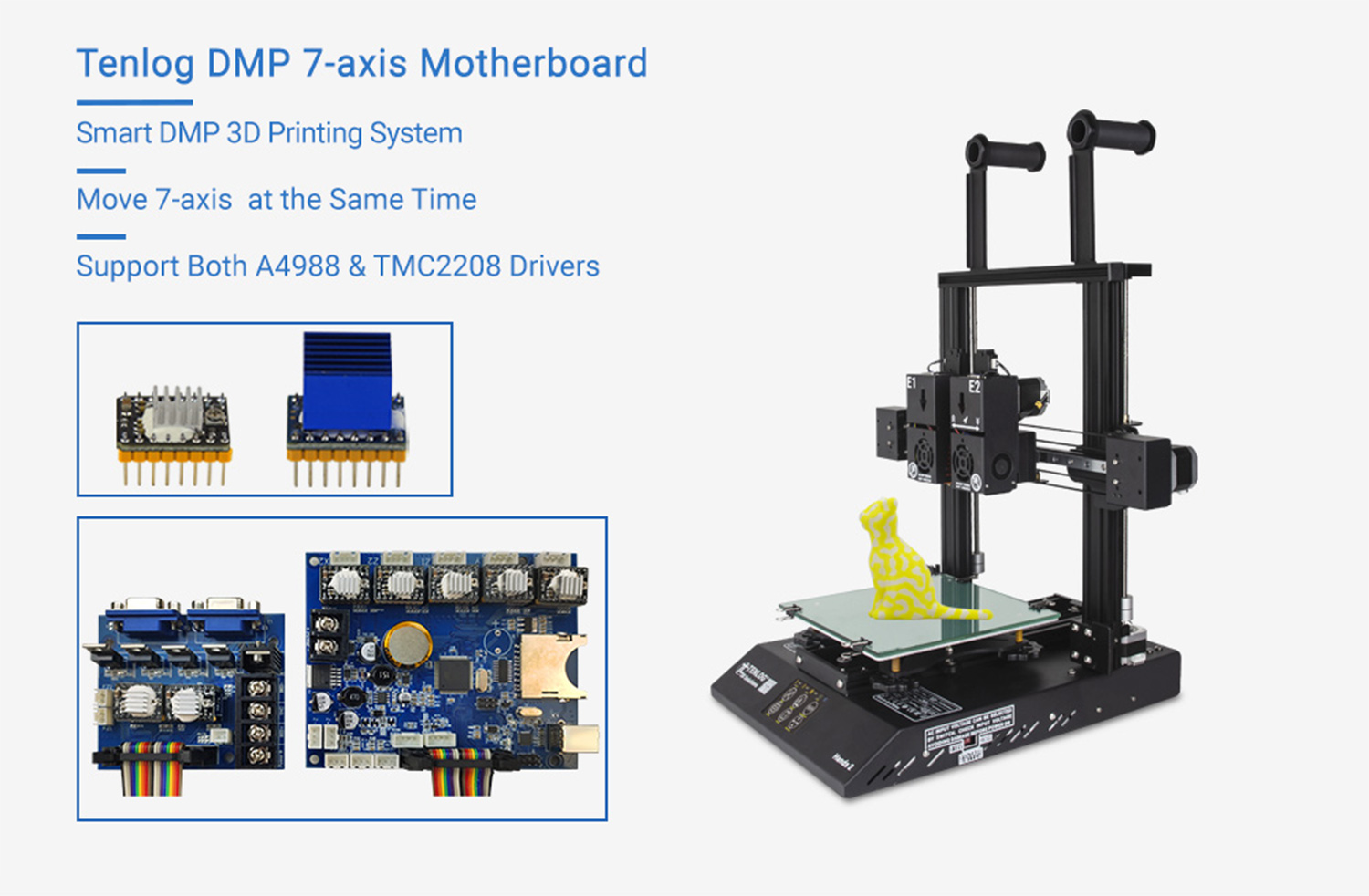 TENLOG Hands 2 DMP 3D Printer اللوحة الأم ذات السبعة محاور