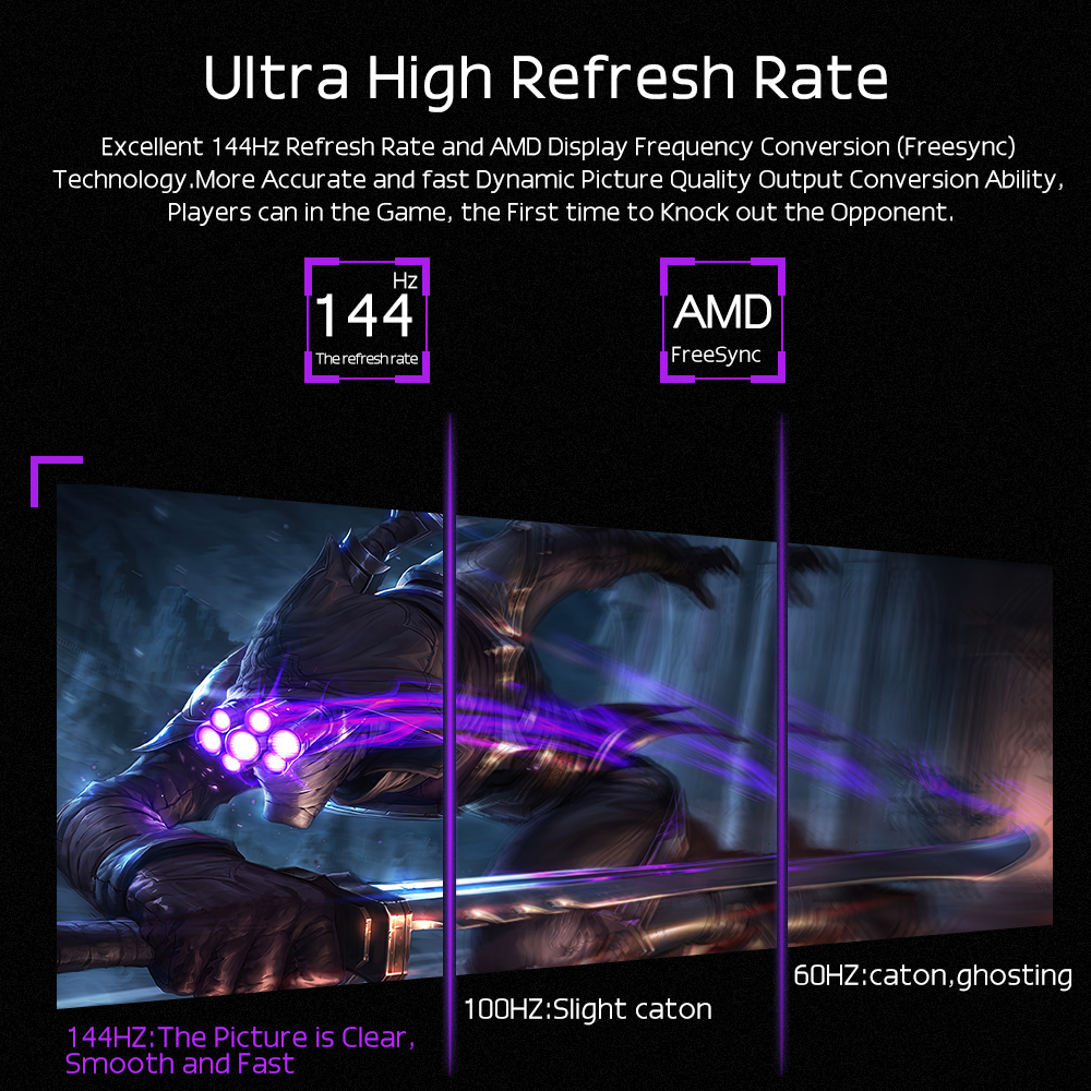 شاشة محمولة للألعاب تبلغ 144 هرتز HDR IPS Ultra