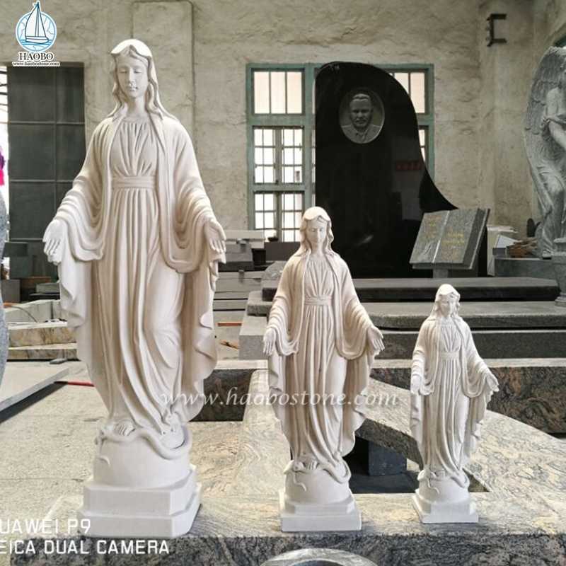 تماثيل مريم العذراء على الطراز الأوروبي من الرخام البيج
