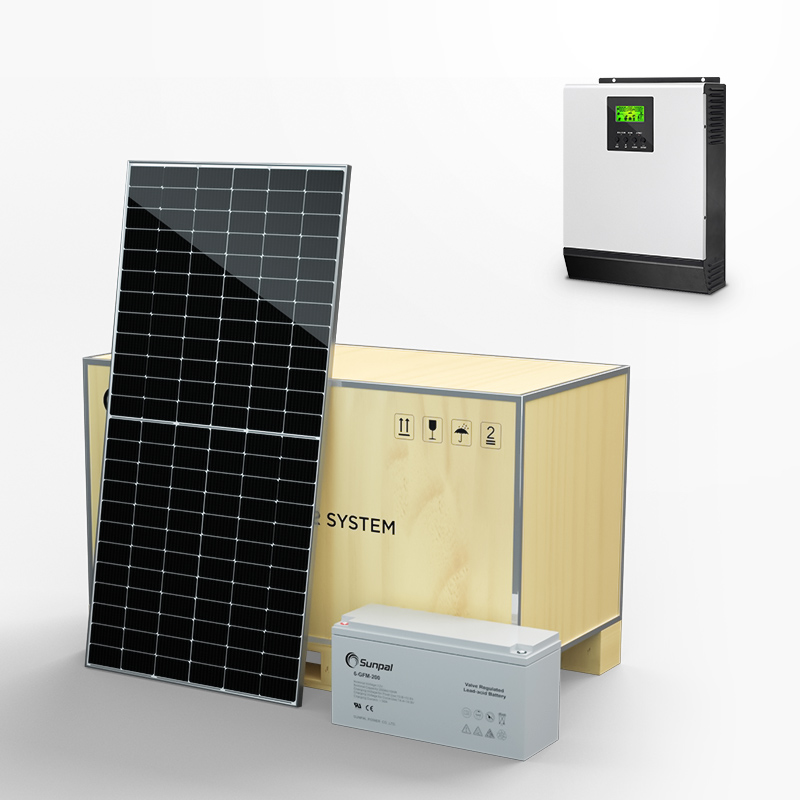 الألواح الشمسية 5KW الصفحة الرئيسية خارج الشبكة الشمسية سعر النظام الكهروضوئي مع بطارية احتياطية
