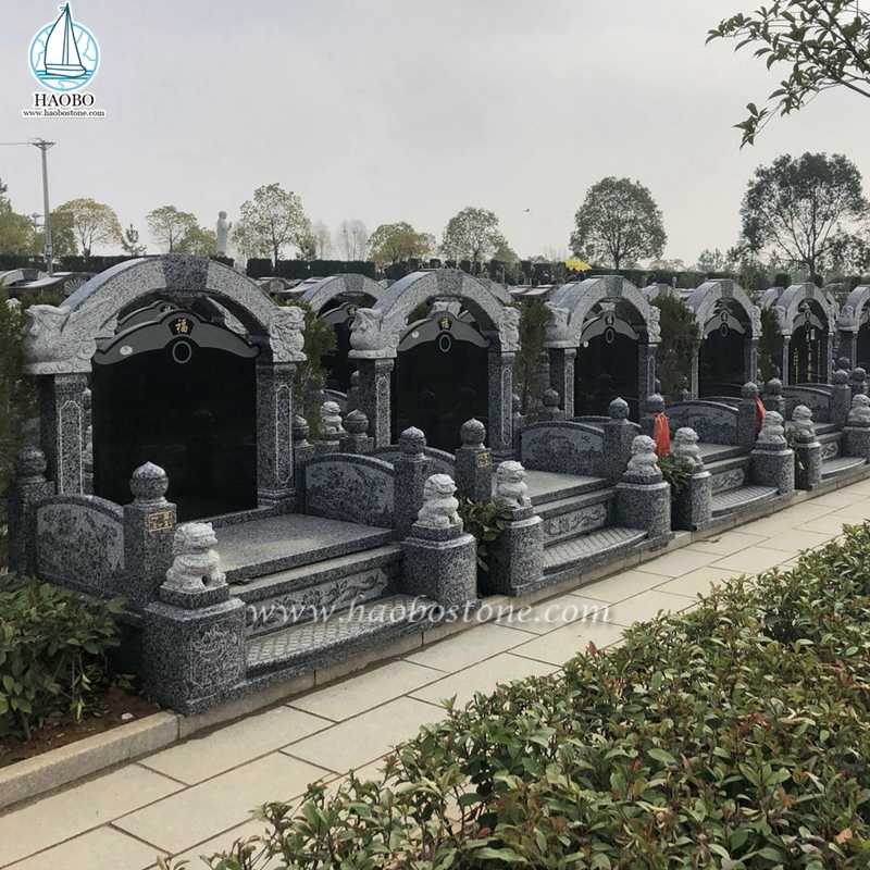 النمط الآسيوي من الجرانيت أسد نحت مقبرة نصب تذكاري
