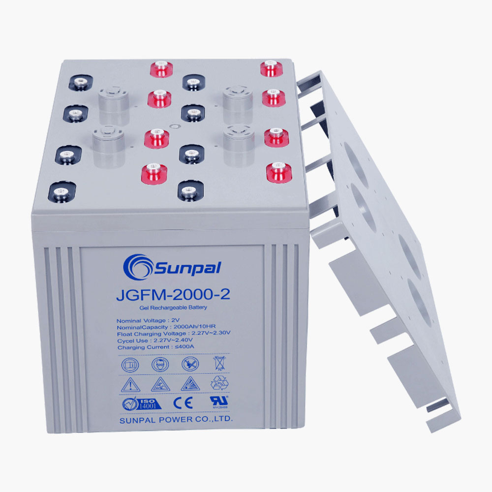 Sunpal 2V 2000Ah صيانة مجانية الرصاص الحمضية هلام بطارية قابلة للشحن لنظام تخزين الطاقة الشمسية
