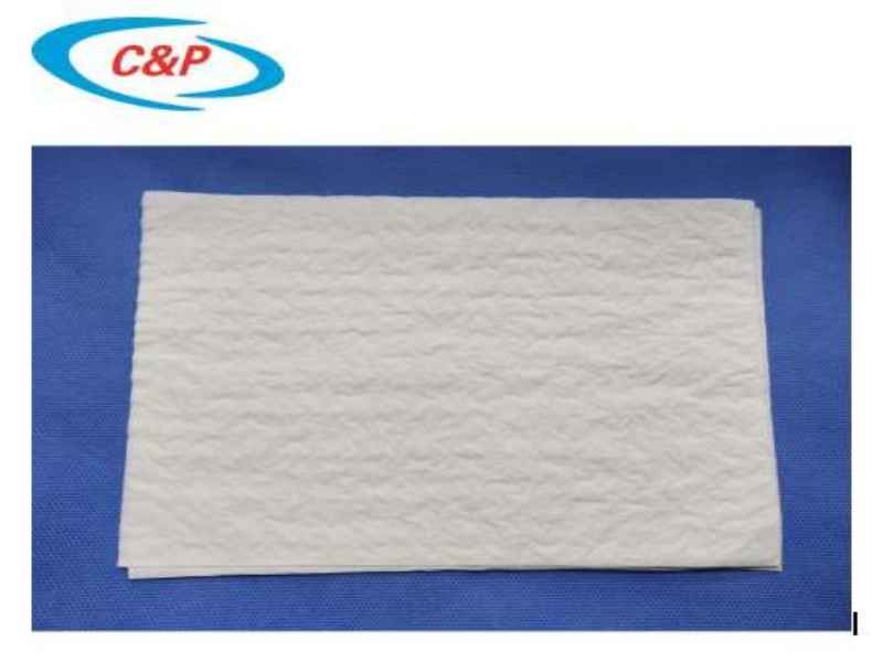 شهادة CE ISO 13485 عالية الجودة 30 * 40 سم ورقة منشفة بيضاء يمكن التخلص منها للاستخدام الطبي
