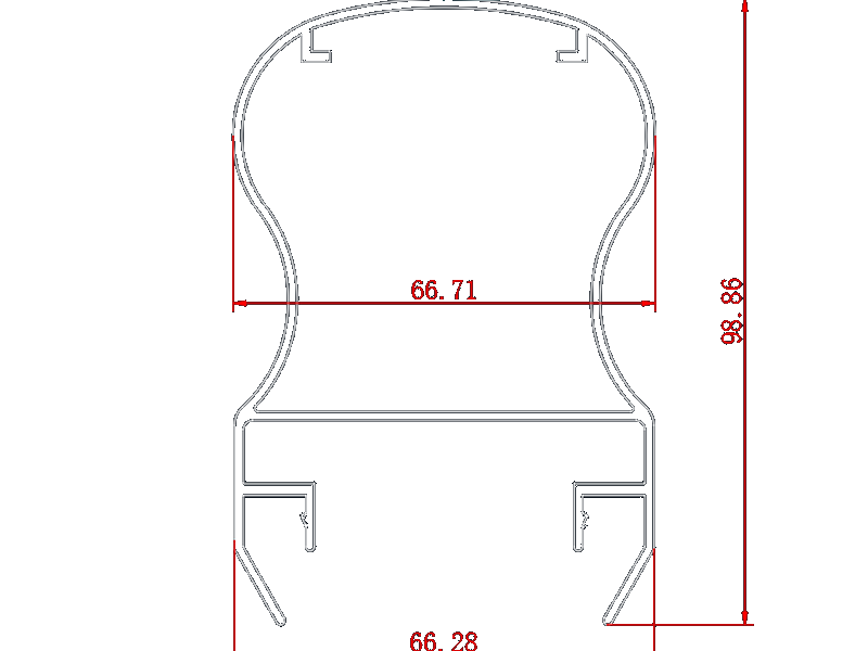 قسم الرسم 6063 مادة الألومنيوم النتوء للنوافذ والأبواب
