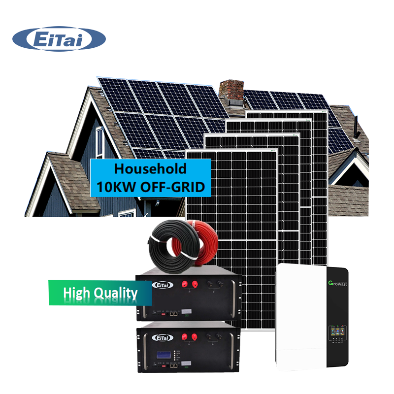 Eitai Off Grid Solar System 5Kw 10Kw 15Kw 20Kw 25Kw 30Kw مع بطارية ليثيوم أيون تخزين منزلي
