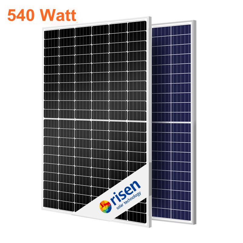 لوحة شمسية Risen PERC 530W 540W 550W نصف خلايا أحادية البلورية PV 540Wp
