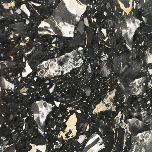 Portoro Black Marble Agglomerated Stone نوع الرخام الاصطناعي سعر جيد
