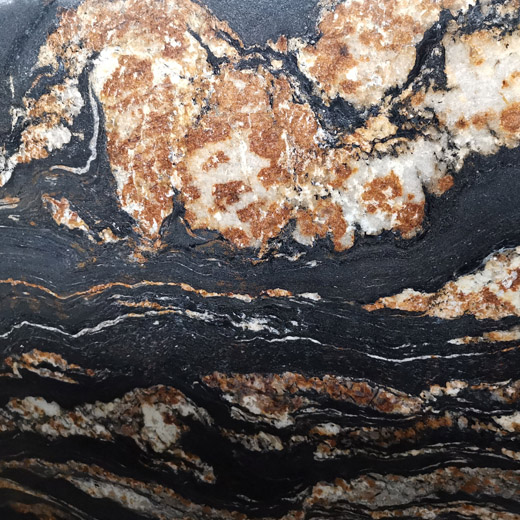 لوح الجرانيت الأسود التنين الذهبي الوريد الحجر الطبيعي للكونترتوب الجاهزة
