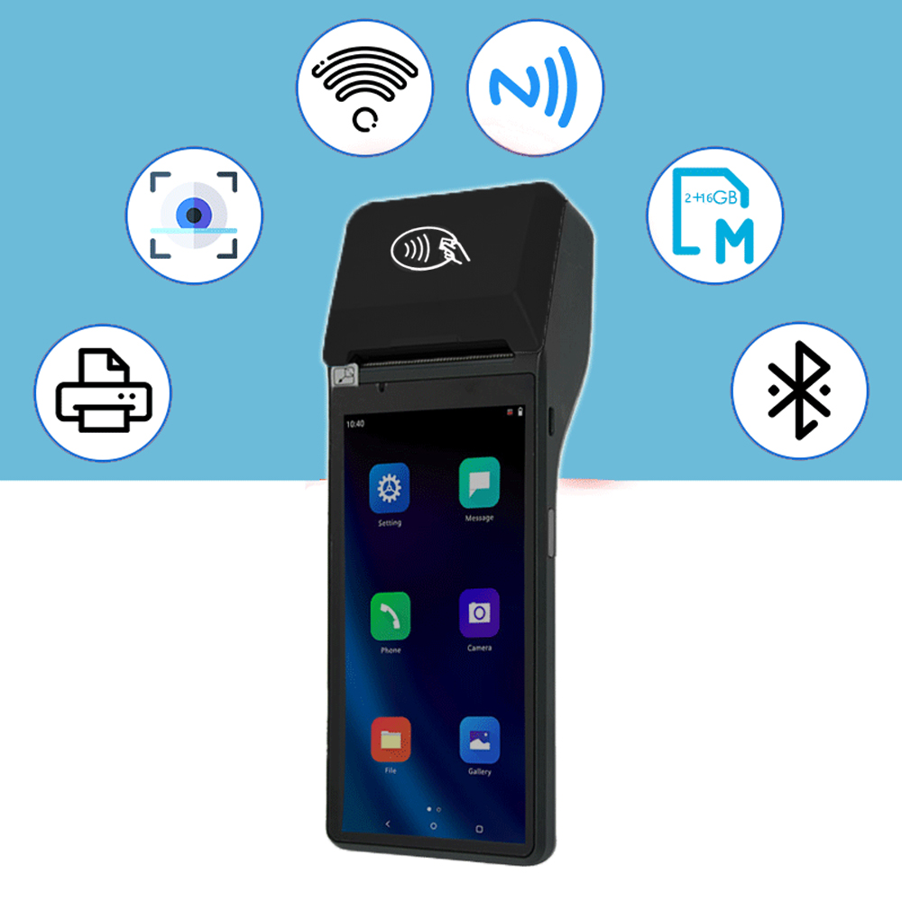 محطة نقاط البيع الذكية لشهادة CE مقاس 6 بوصات مزودة بتقنية NFC وبصمة الإصبع Z300
