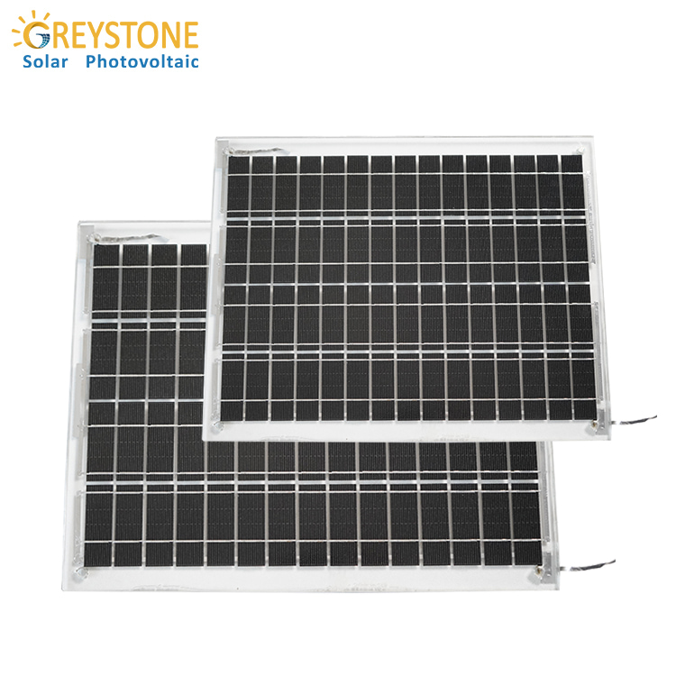 ألواح الطاقة الشمسية الزجاجية المزدوجة Greystone 10W لغرفة ضوء الشمس
