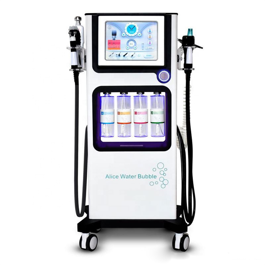 7 في 1 Hydrafacial Glow Skin Alice Water Bubble Machine H2O2 Jet Peel Oxygen Spray Face Therapy Machine