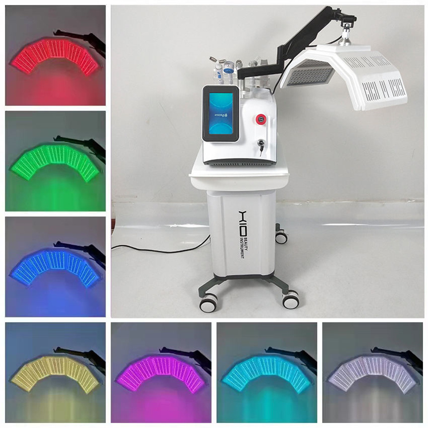 7 ألوان Led pdt العلاج بالضوء الحيوي آلة تجديد الجلد 6 في 1 RF شد الوجه معدات العلاج بالضوء بالأشعة تحت الحمراء
